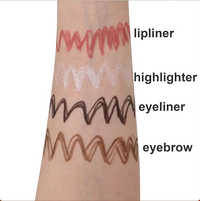 4-in-1 Makeup Pen | Waterproof Eyebrow Eyeliner Lip Liner Highlighter | Long Lasting Vegan | UAE KSA