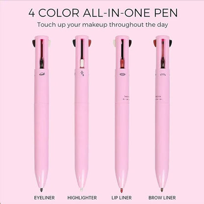 4-in-1 Makeup Pen | Waterproof Eyebrow Eyeliner Lip Liner Highlighter | Long Lasting Vegan | UAE KSA