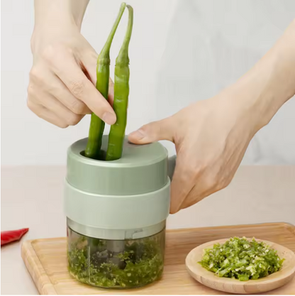 Wireless Electric Food Chopper | USB Rechargeable Mini Garlic Vegetable Chopper | Portable Blender for Kitchen | UAE KSA