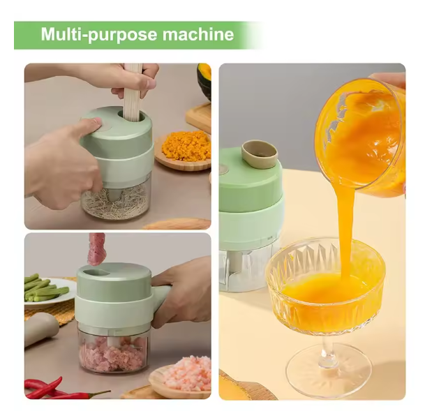 Wireless Electric Food Chopper | USB Rechargeable Mini Garlic Vegetable Chopper | Portable Blender for Kitchen | UAE KSA